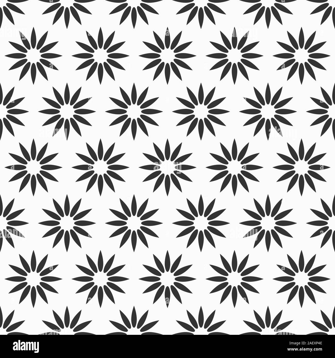 Zusammenfassung nahtlose Muster von sich wiederholenden runden Ornamente auf weißem Hintergrund. Stilisierten floralen Muster. Elegante Textur. Vektor monochrom. Stock Vektor