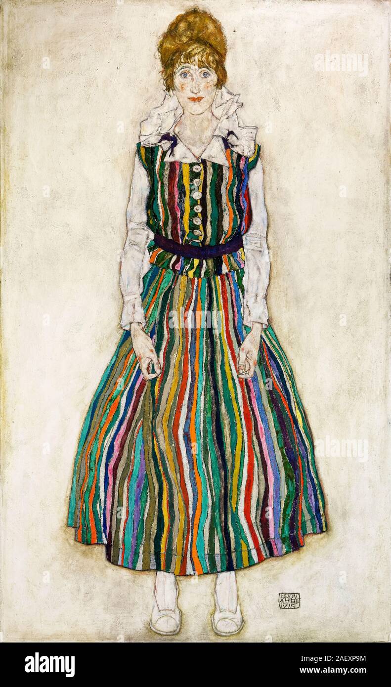 Egon Schiele, Portrait von Edith Schiele, (Frau des Künstlers), Malerei, 1915 Stockfoto Egon Schiele, Portrait von Edith Schiele, (Frau des Künstlers), Malerei, 1915 Stockfoto
