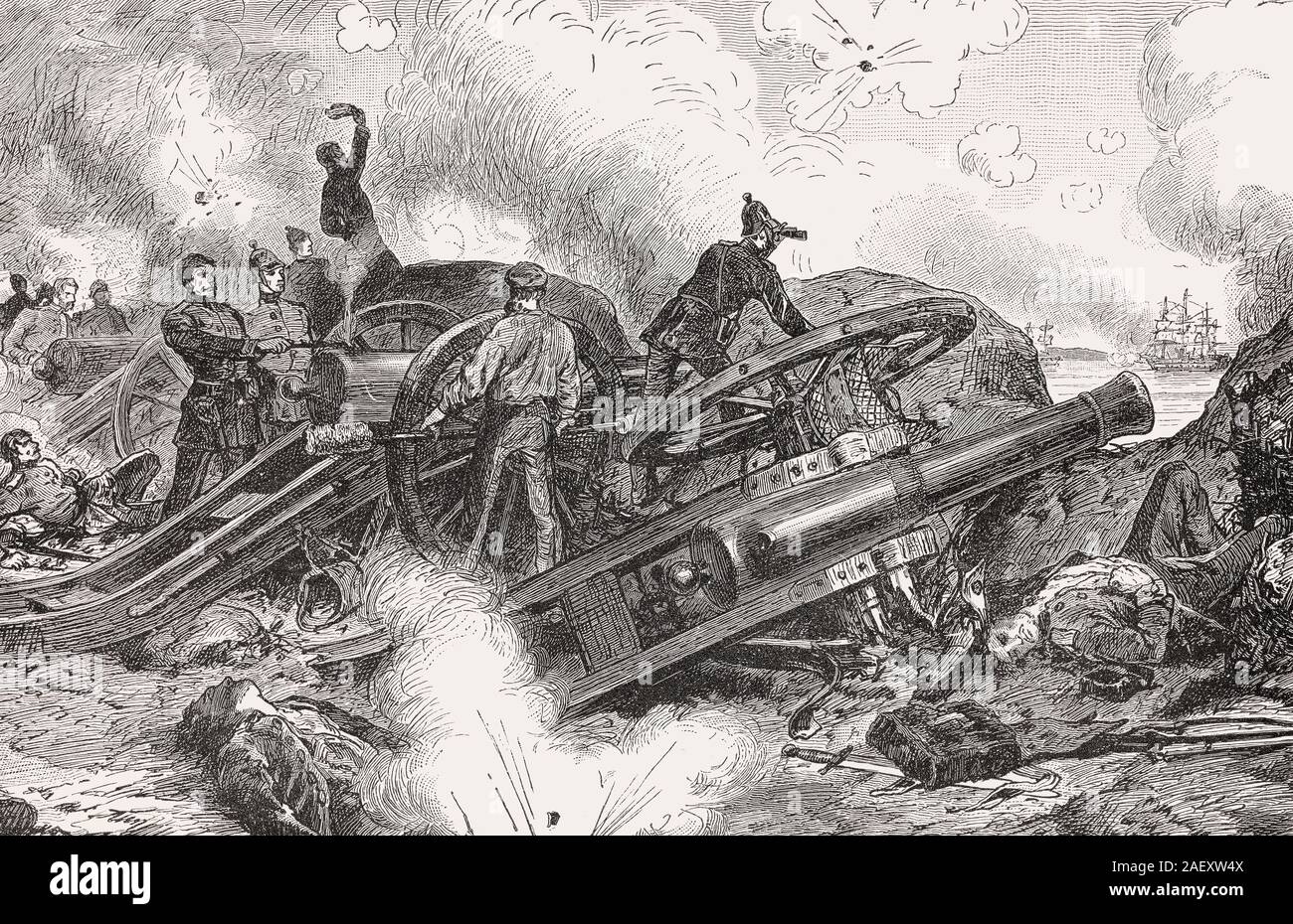 Schlacht von Eckernförde, der Dänischen Marine Angriff auf Schleswig, 1849, Deutschland; Stockfoto