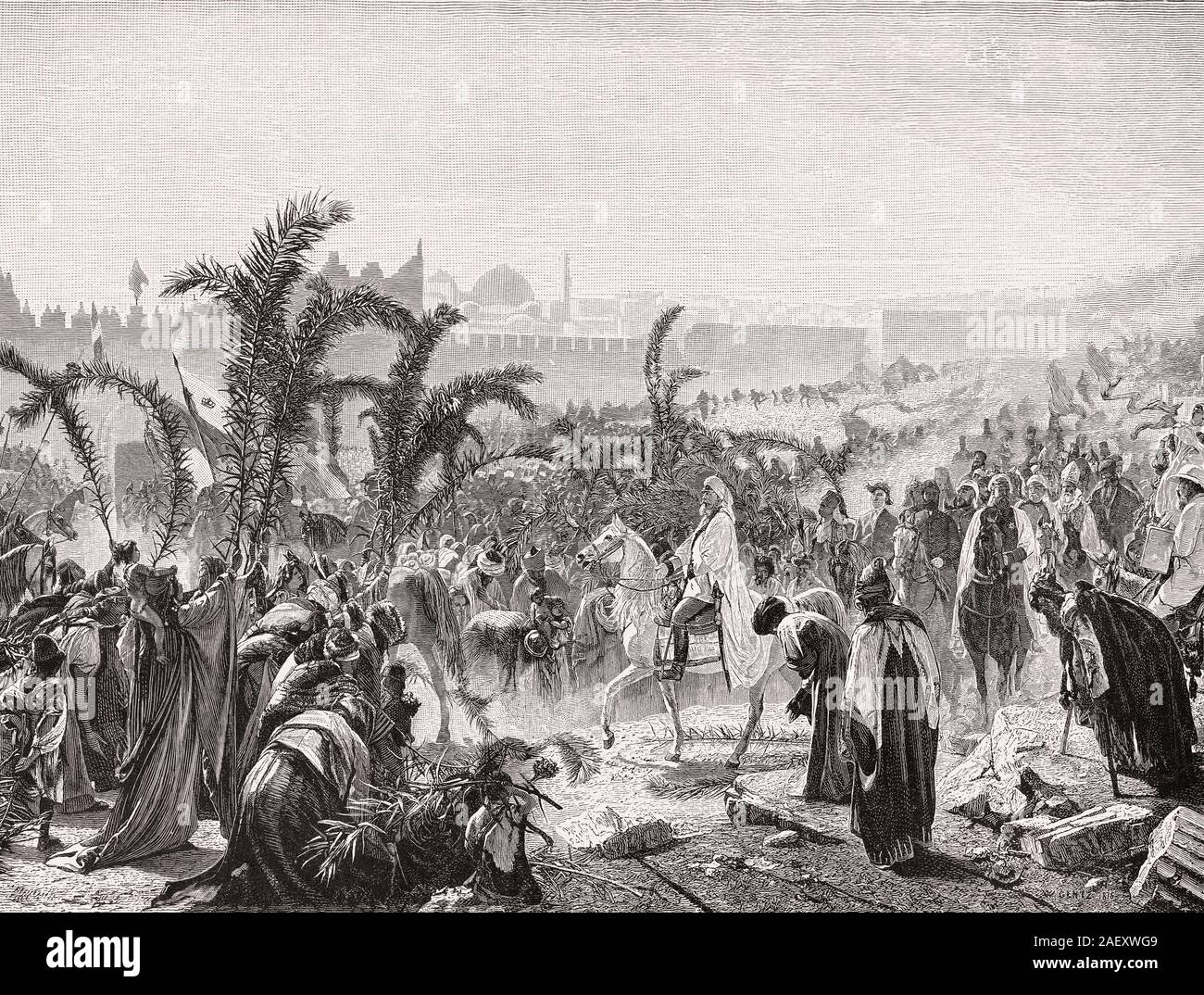 Reise nach Palästina, Wilhelm II., 1859 - 1941, Deutsche Kaiser, 1898, Jerusalem, Stockfoto