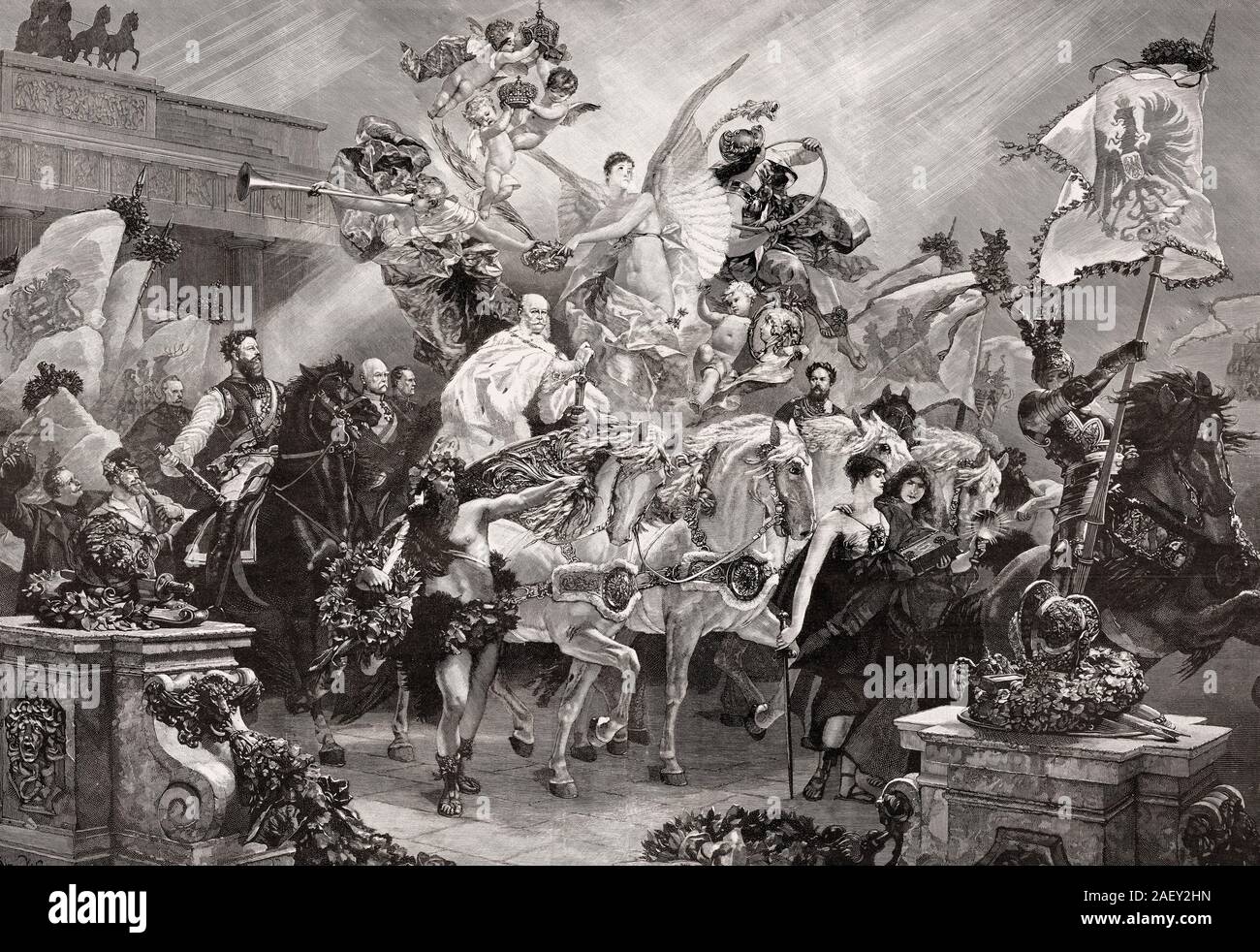 Allegorie, Neugründung des Deutschen Reiches am 18. Januar 1871 Stockfoto