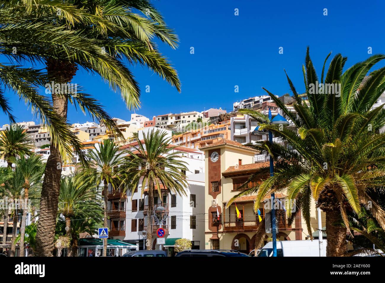 Hauptstadt San Sebastián auf der Kanarischen Insel La Gomera. Stockfoto