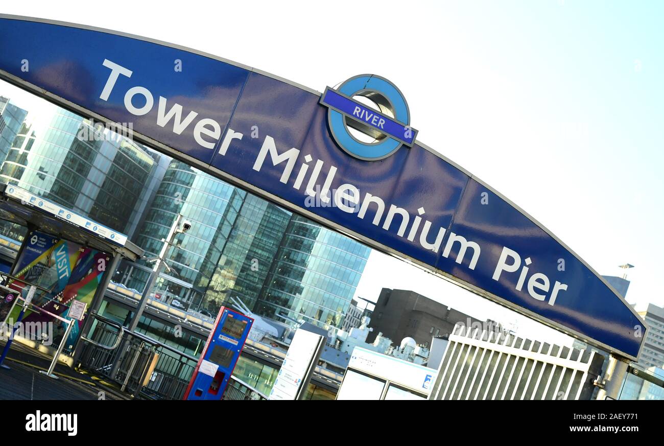 Tower Millennium Pier in London. Stockfoto