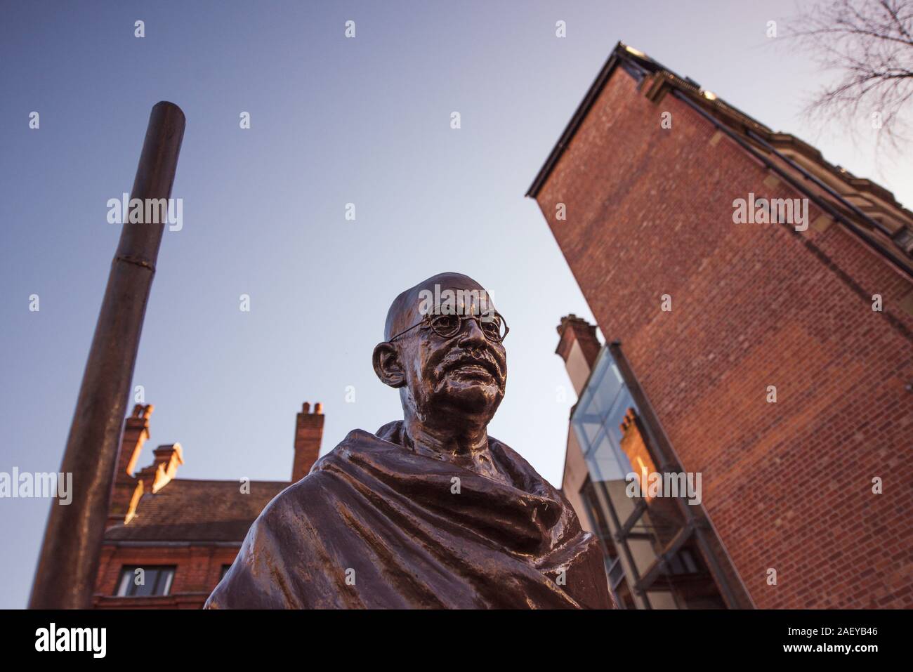 Mahatma Gandhi Statue. Cathedral Yard. Manchester. Stockfoto