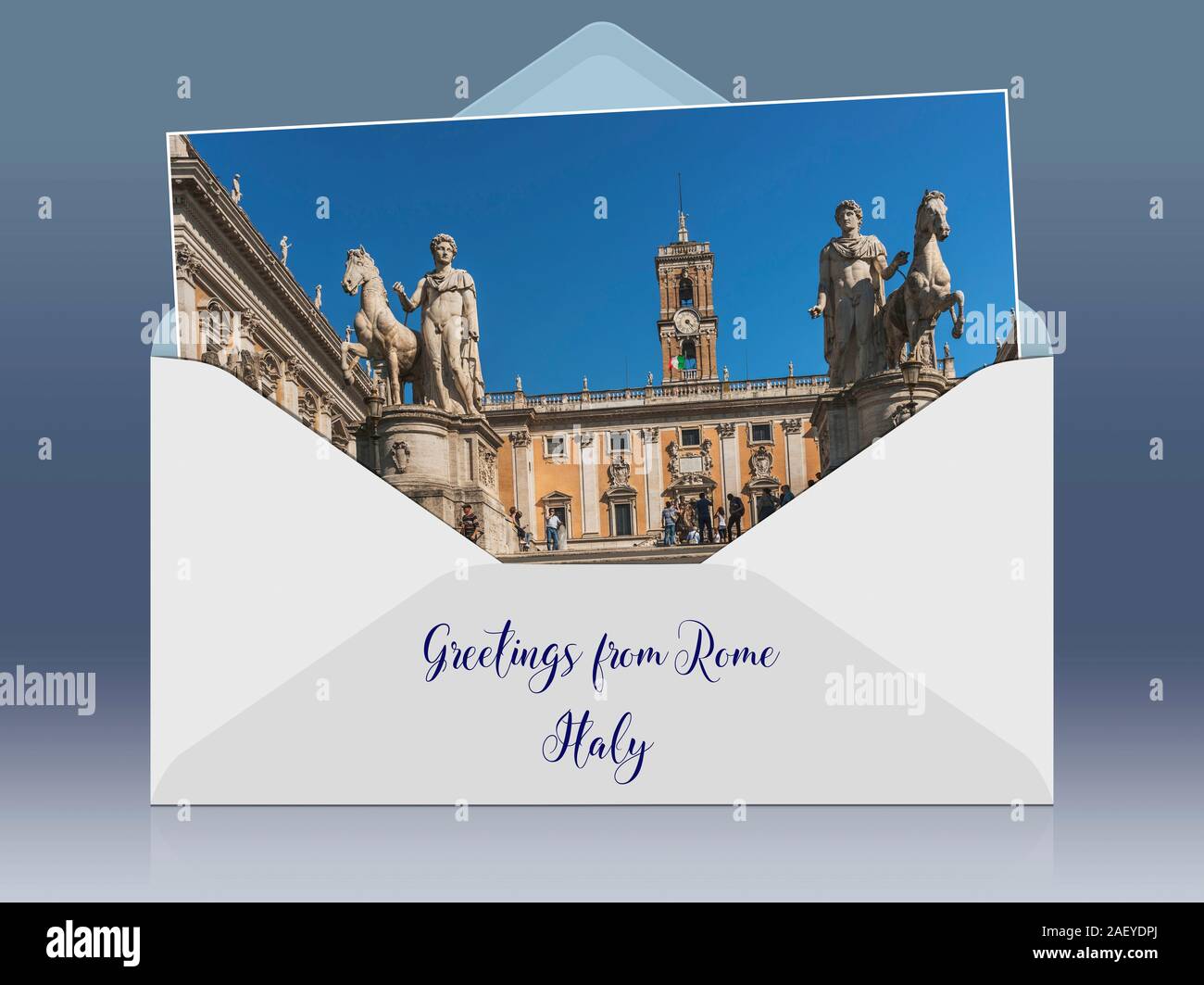 Von Michelangelo entworfen Rampe Treppe (Cordonata) an der Piazza del Campidoglio, Rom, Latium, Italien, Europa Stockfoto
