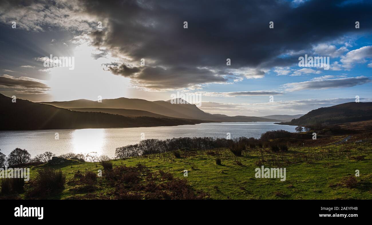 Loch Naver in Richtung Ben Klibreck, Schottland, Großbritannien Stockfoto