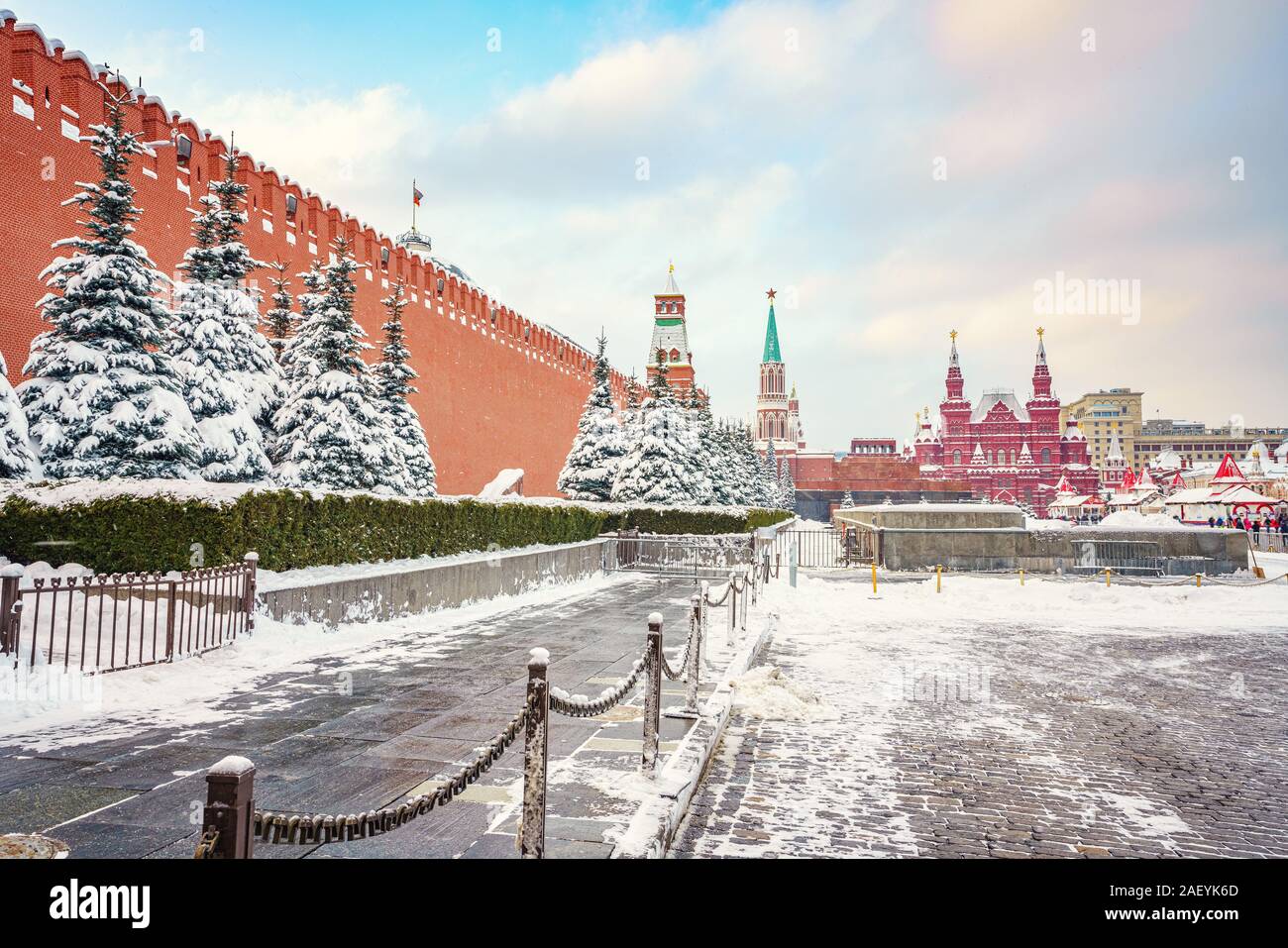 Der Rote Platz in Moskau im Winter Stockfoto