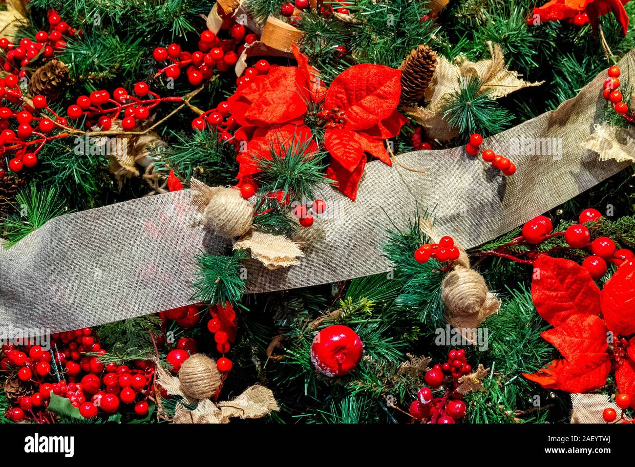 Nahaufnahme von einige Weihnachtsdekorationen Stockfoto