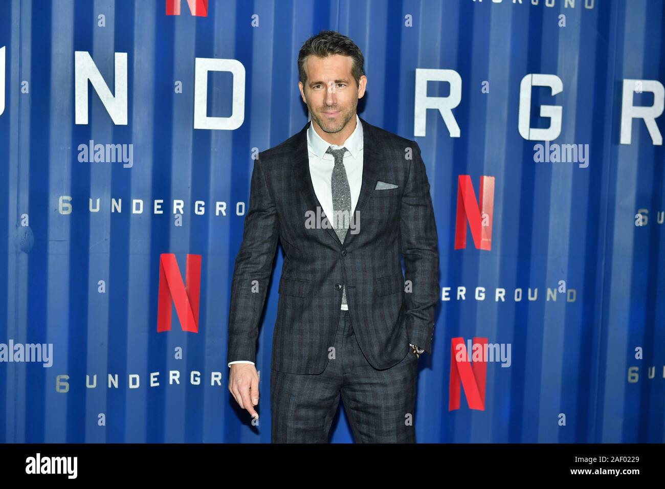 Ryan Reynolds besucht von NETFLIX "6 U" New York Premiere im Schuppen am Dezember 10, 2019 in New York City. Stockfoto