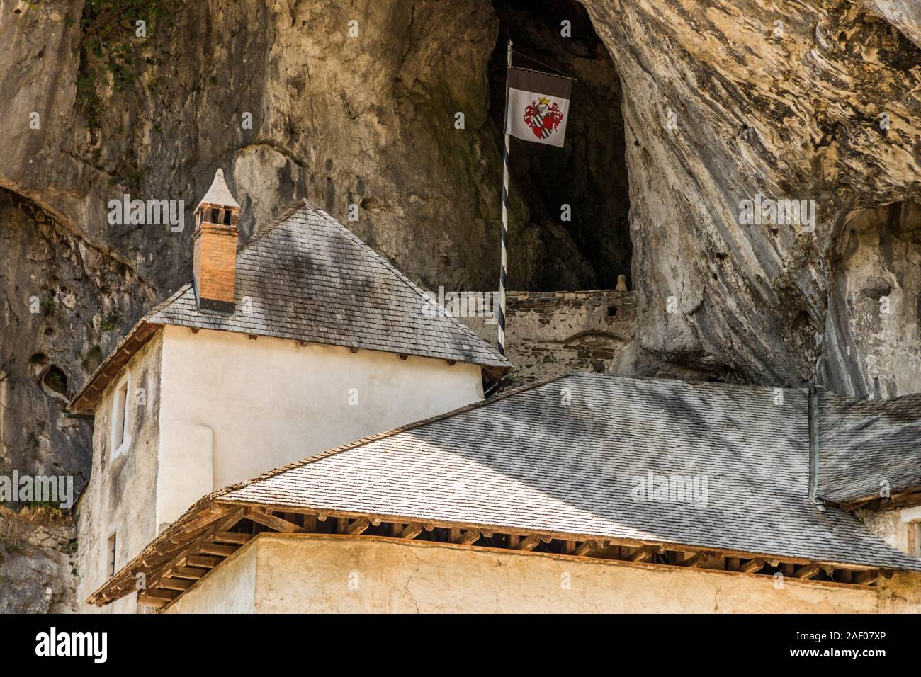 Burg Predjama, Slowenien. Die Predjamski Grad oder Burg Predjama, a Renaissance Festung in der Nähe von Postojna im Mund der Höhle Stockfoto