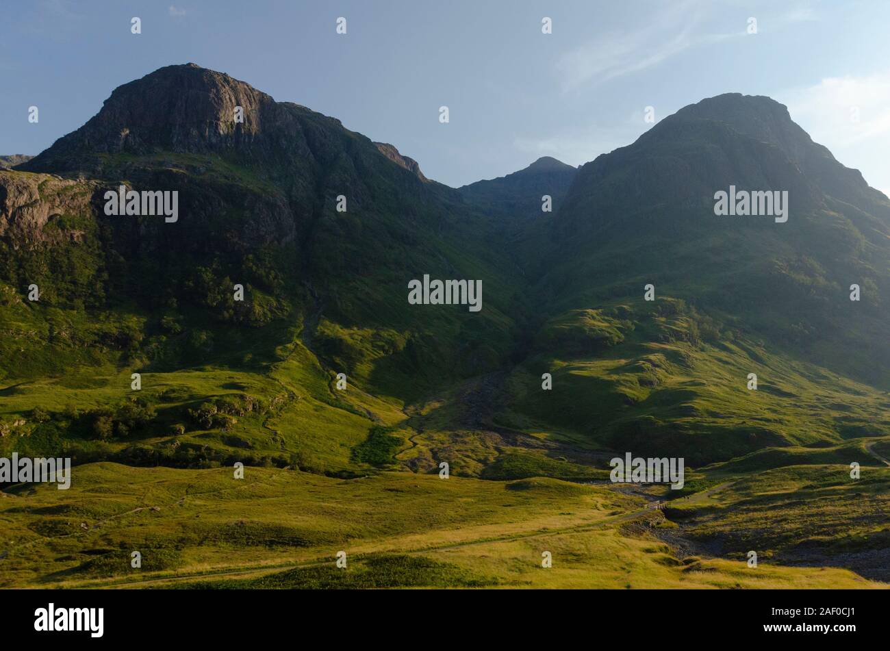 Landschaft der Drei Schwestern im Glen Coe Schottland Großbritannien Stockfoto