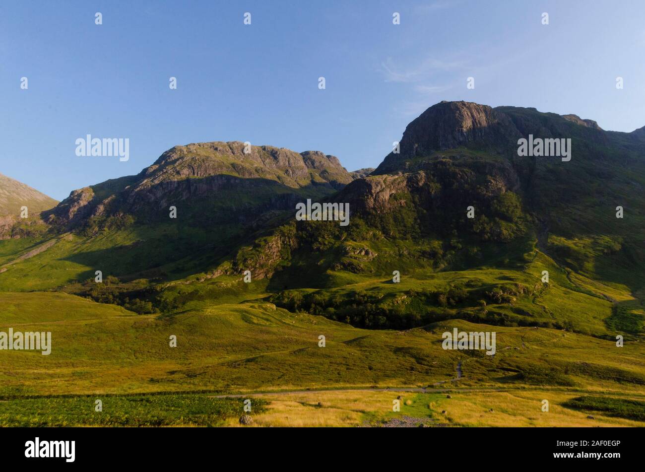 Landschaft der Drei Schwestern im Glen Coe Schottland Großbritannien Stockfoto