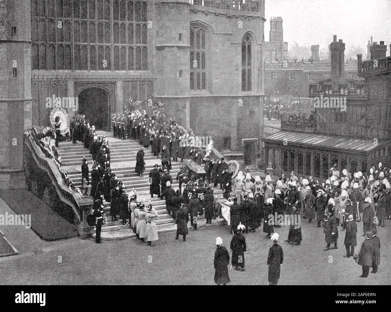 Königin Victoria (1819-1901) ihrem Sarg verlassen St George's Kapelle, Schloss Windsor am Samstag, den 2. Februar 1901 Stockfoto