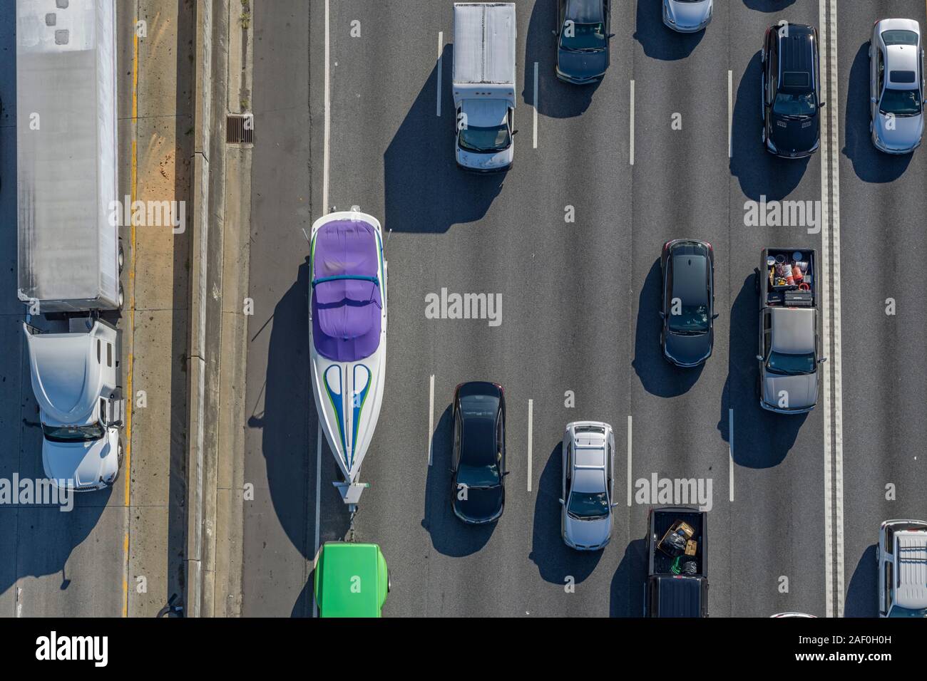 Autobahn Verkehr, Boot, Atlanta, Georgia Stockfoto