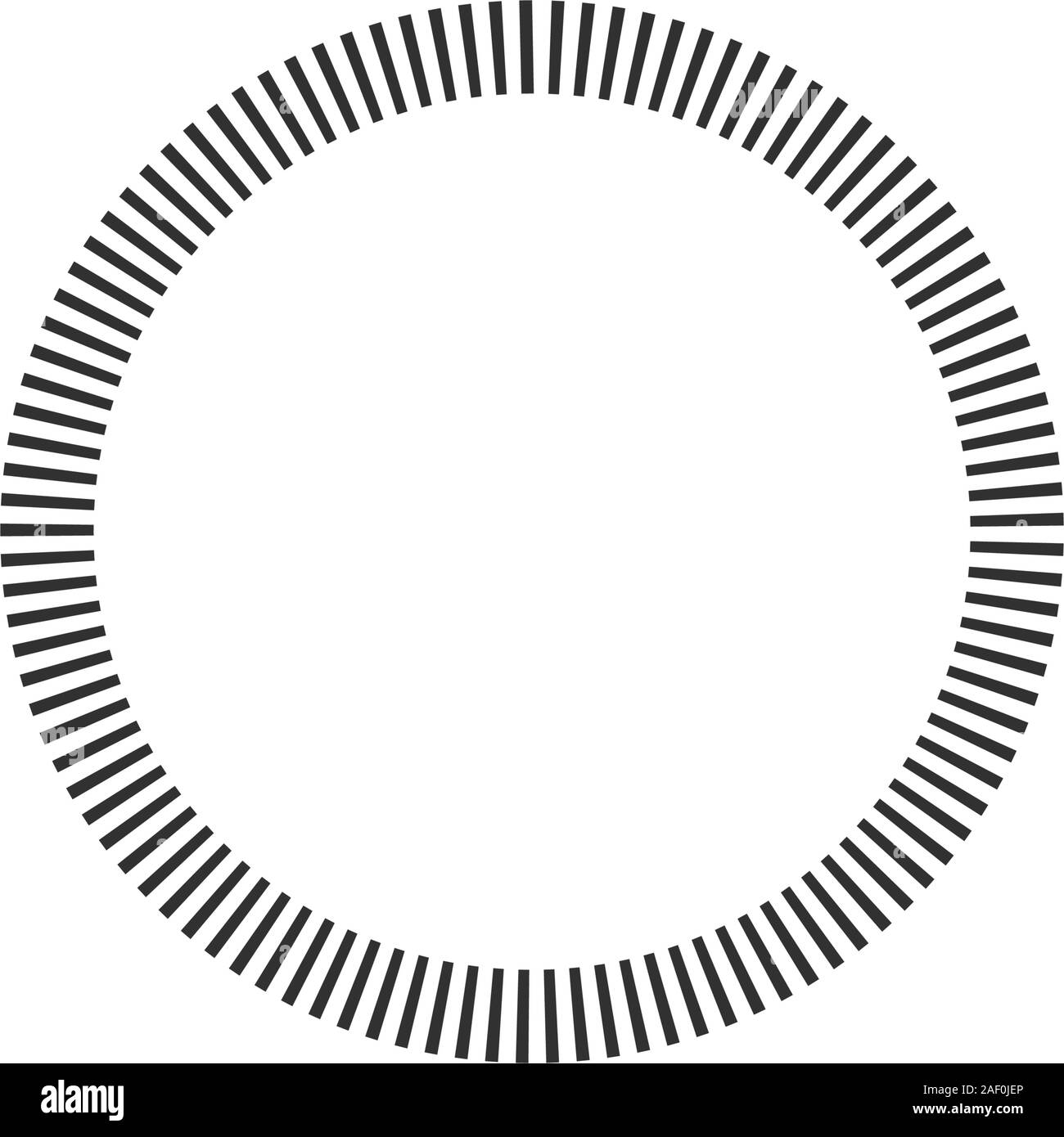 Geometrische Kreis Element des strahlenden Rechtecke. Abstrakte Kreis Form. Vektor Illustration auf weißem Hintergrund. Stock Vektor