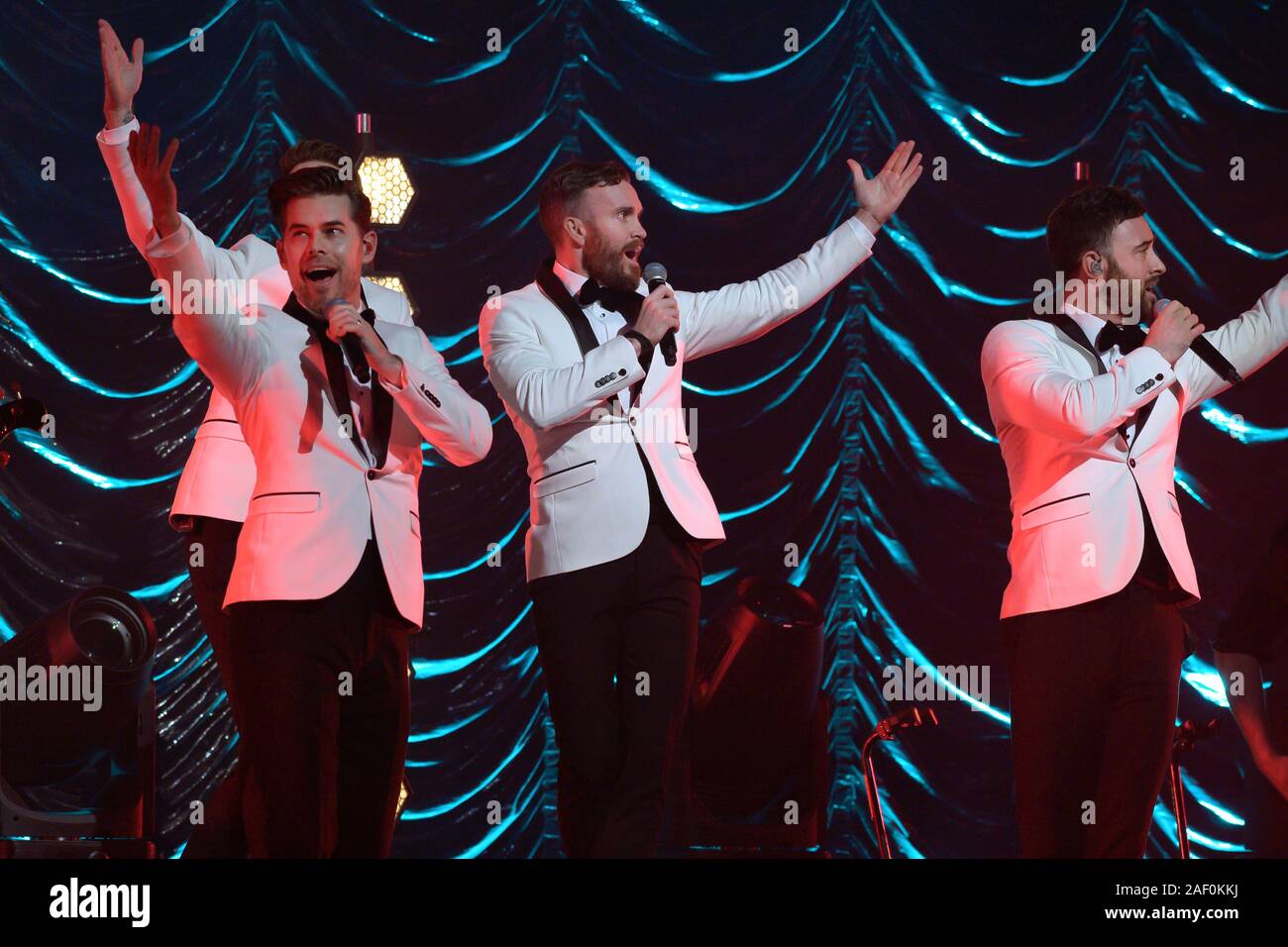 Männliche harmony Gruppe der Obertöne in Konzert in der Royal Concert Hall, Glasgow, Vereinigtes Königreich 11. Dezember 2019 live Stockfoto