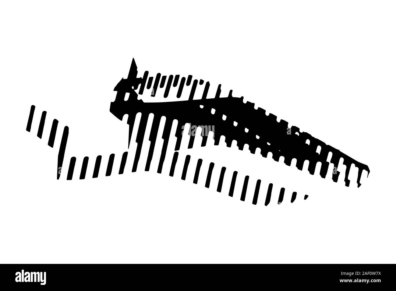 Schwarz abstrakt Tier Silhouette auf einem weißen Hintergrund. Fantasy bat oder Drachen mit Mustern und Ornamenten. Moderne Skizze art Design. EPS 10. Stock Vektor