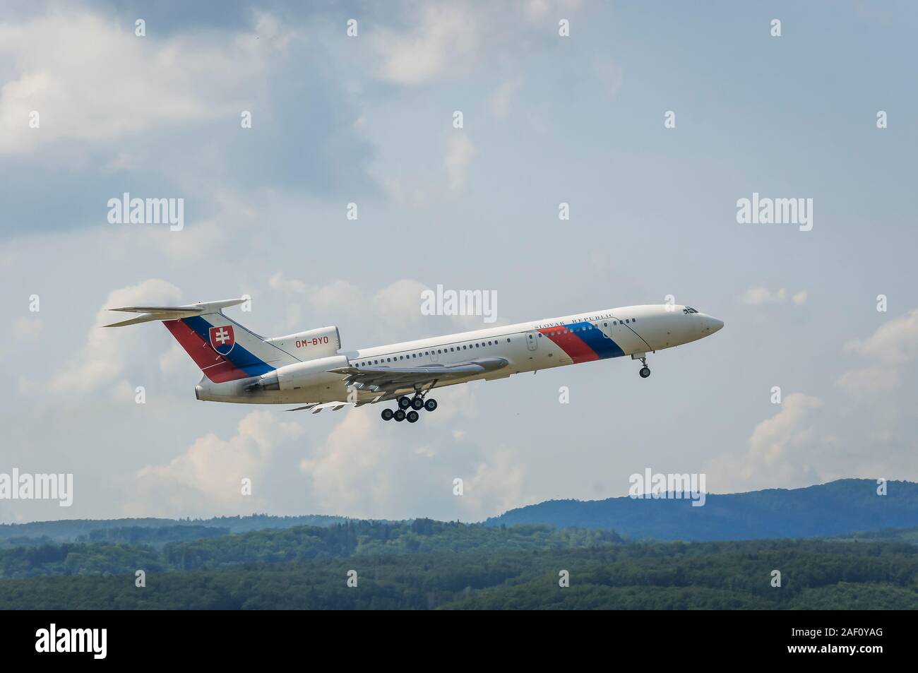 Slowakische Regierung Tupolew Tu-154 M [OM-BYO]. SIAF Airhow, Sliac, Slowakei 2017 Stockfoto