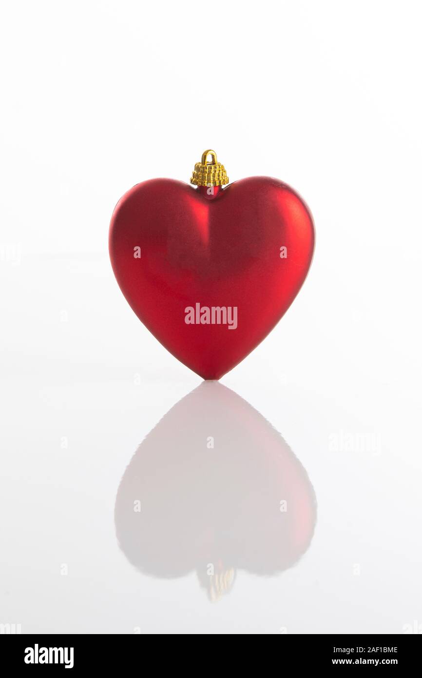 Rot Weihnachten Dekoration in Form eines Herzens Stockfoto
