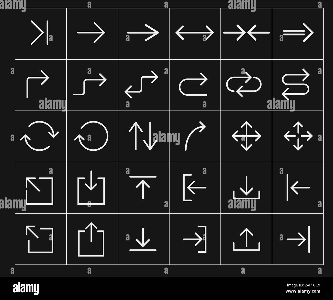 Linie Pfeil einstellen. Vector Illustration, flache Bauweise Stock Vektor