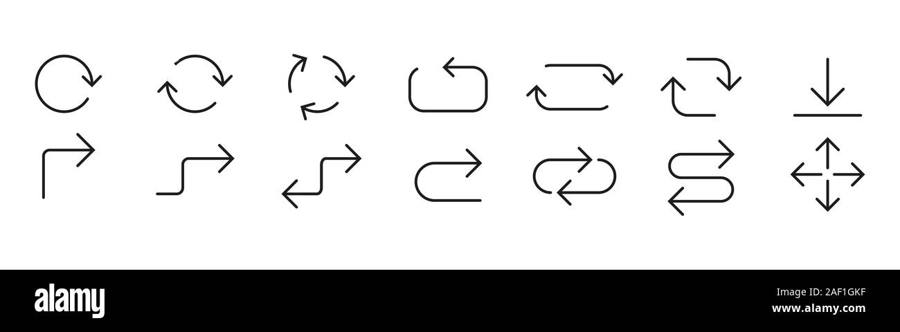 Linie Pfeil einstellen. Vector Illustration, flache Bauweise Stock Vektor