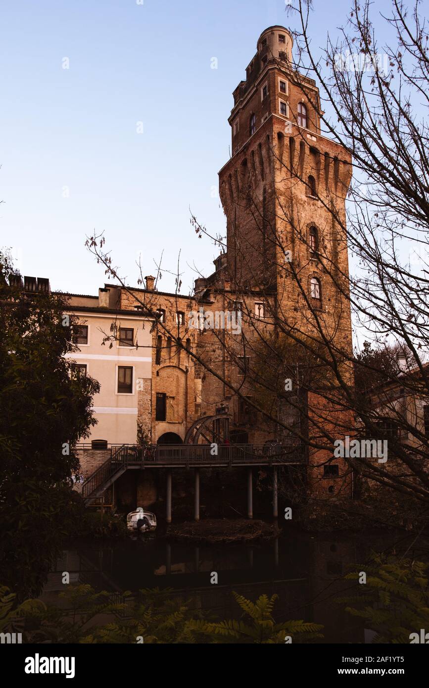 Ansicht der Specola Sternwarte in Padua bei Sonnenuntergang Stockfoto