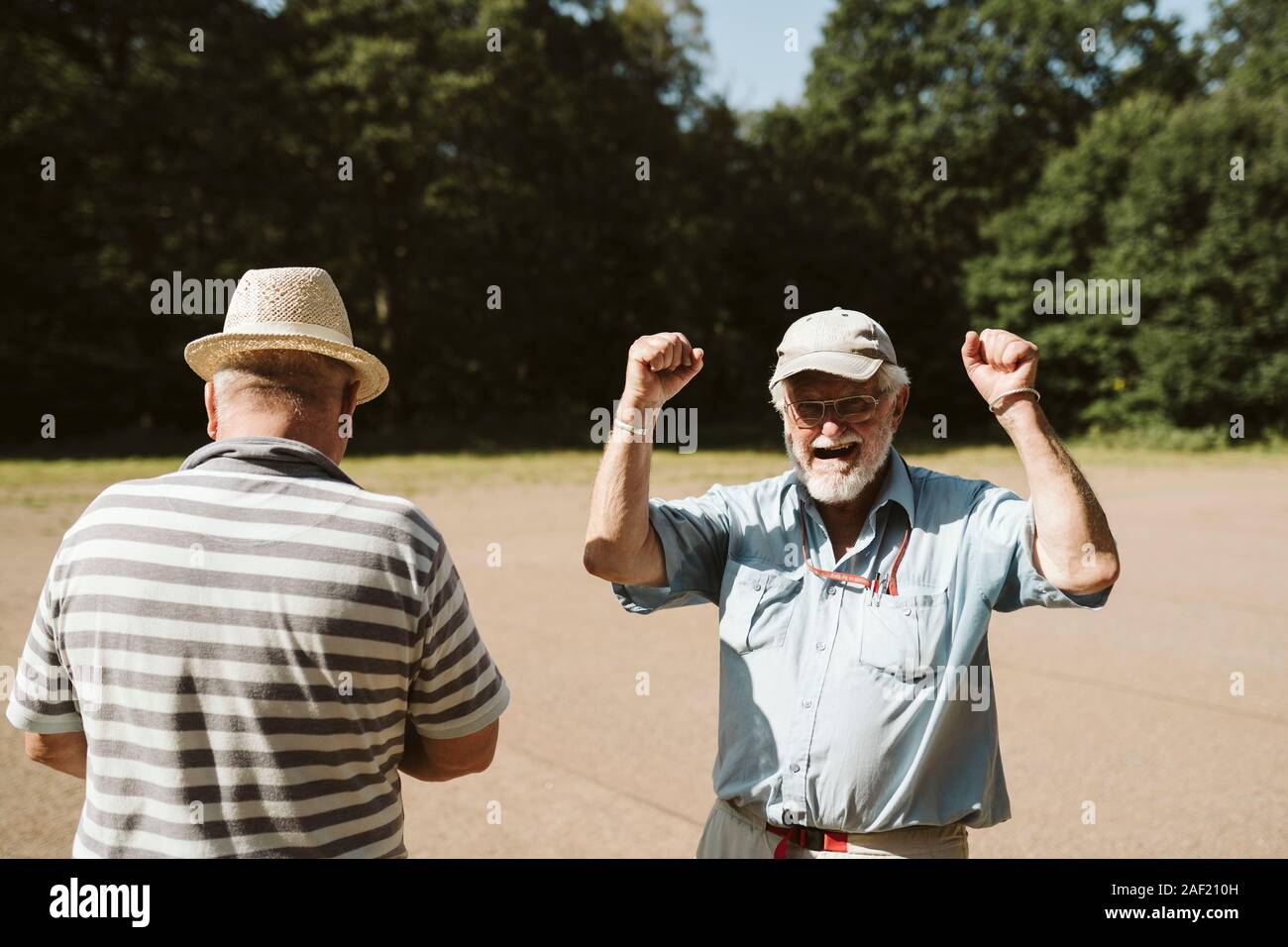 Happy Senioren zusammen Stockfoto