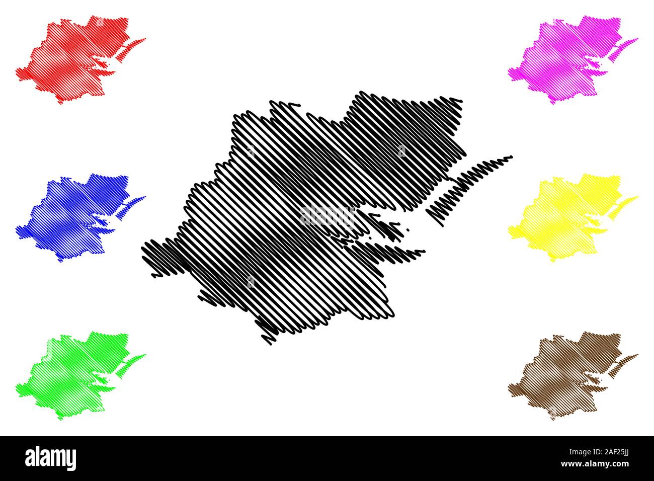 Stadt Dublin County Council (Irland, Grafschaften Irlands) Karte Vektor-illustration, kritzeln Skizze Dublin Stadtplan Stock Vektor