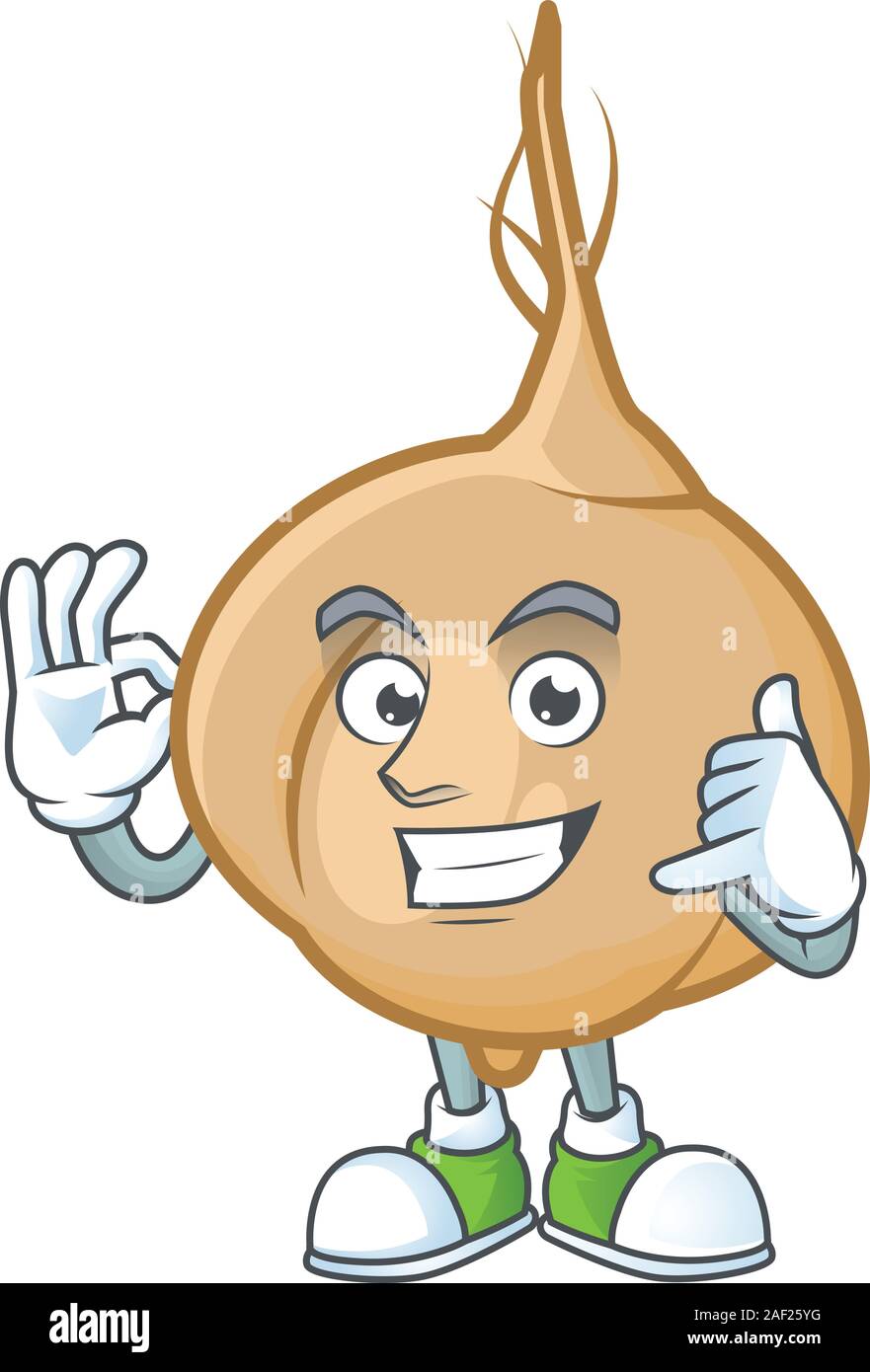 Rufen Sie mich süß jicama Maskottchen Cartoon Stil Stock Vektor