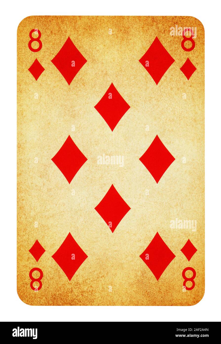 Acht Diamanten Playing Card - isoliert auf weißem (clipping path enthalten) Stockfoto