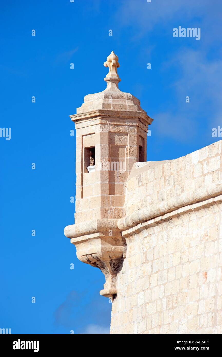 Sentry Post auf dem St. Angelo Fort, Portomaso, Malta Stockfoto