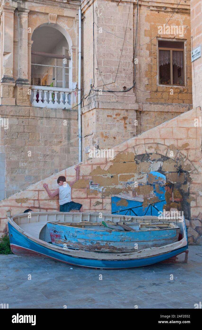 Street Art in Senglea, Malta Stockfoto