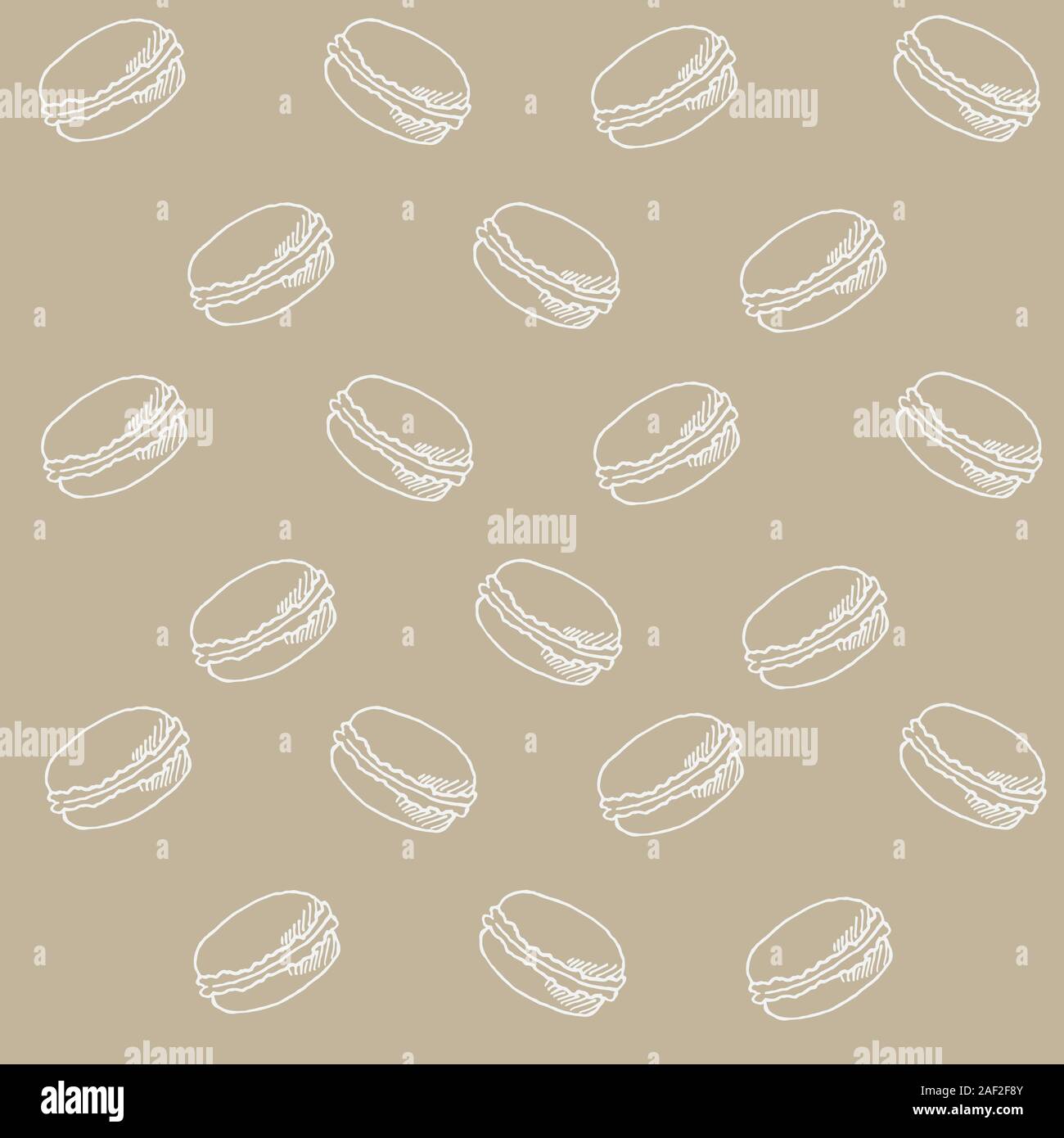 Macaroon Cookies auf einen leichten braunen Hintergrund, Handgezeichneten, vector Hintergrund für Design. banner Stock Vektor