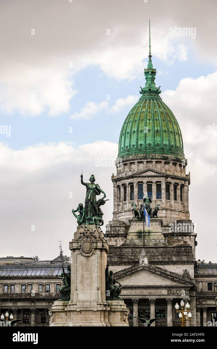 Goldene Stunde an den Bau der Kongress in Buenos Aires, Argentinien Stockfoto