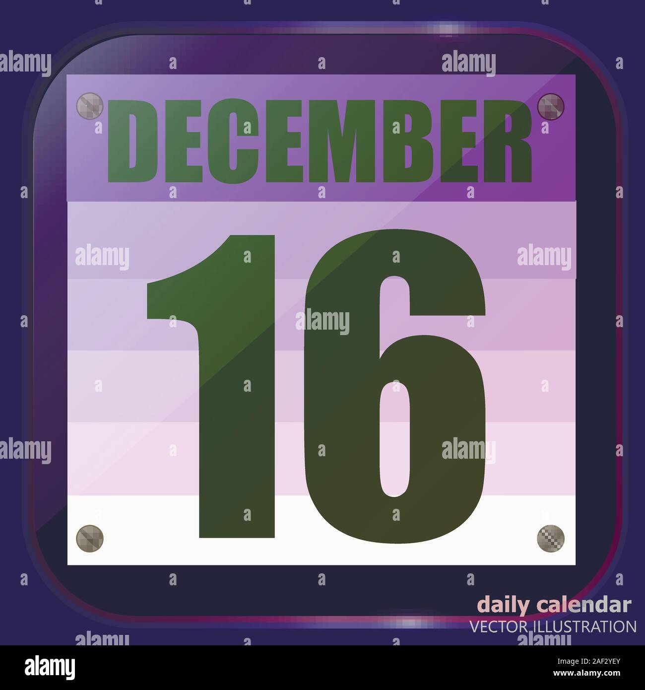 Dezember 16 Symbol. Für wichtige Tag planen. Banner für Feiertage und besondere Tage. 16. Dezember Symbol. Vector Illustration. Stock Vektor