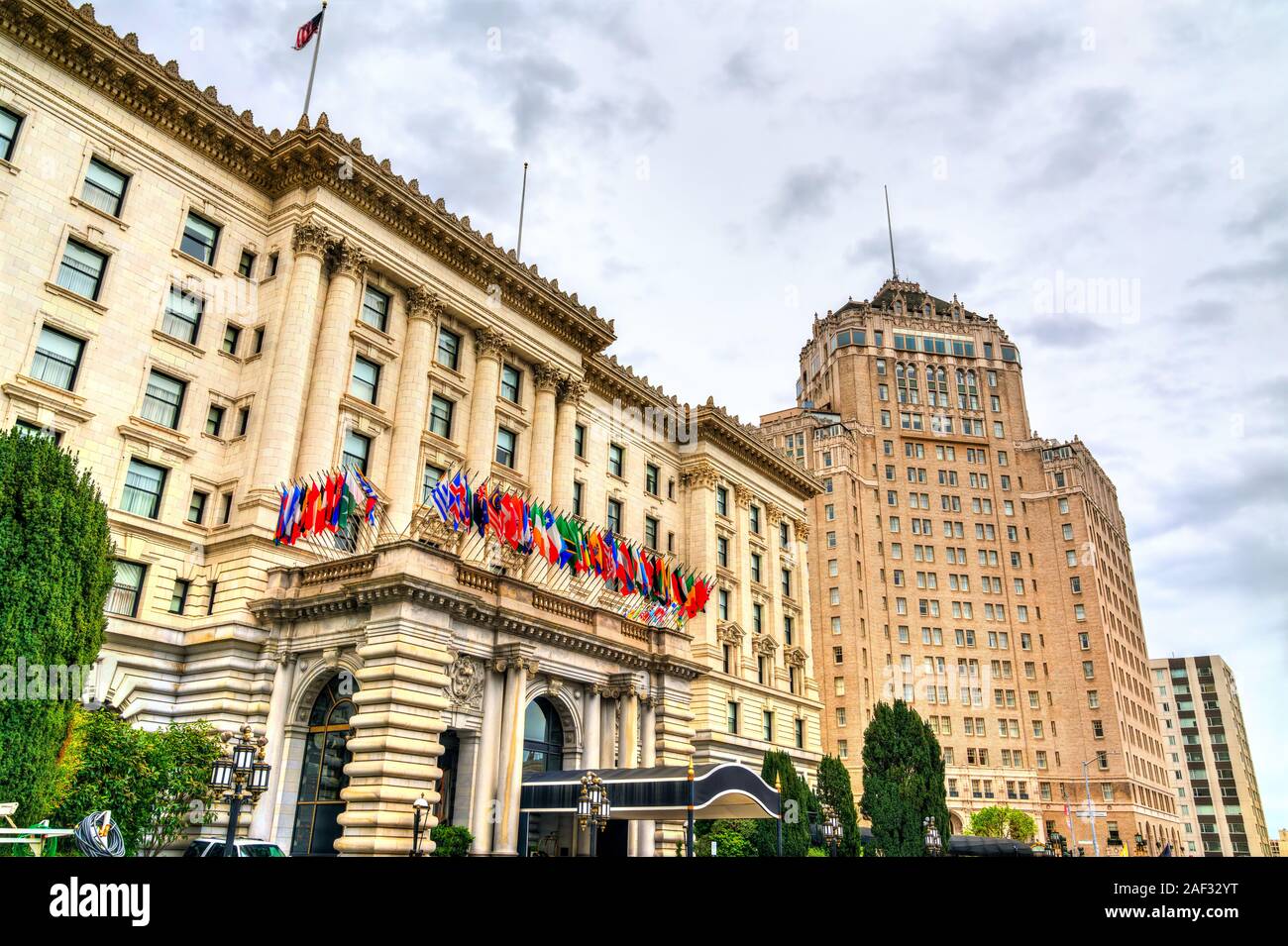 Historische Gebäude auf dem Nob Hill in San Francisco, Kalifornien Stockfoto