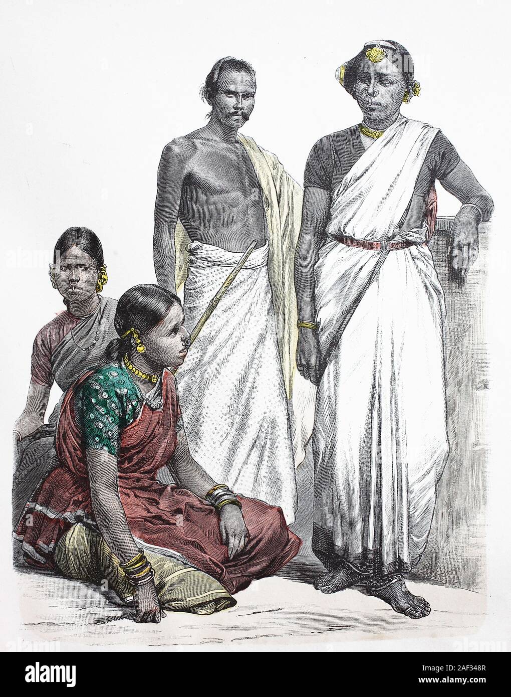 Nationale Kostüm, Kleidung, Geschichte der Kostüme, klingende Hindus, Asiaten, Ostindien, 1885, Volkstracht, Kleidung, der Kostüme, Kling Hindus, Asiaten, 1885 Stockfoto