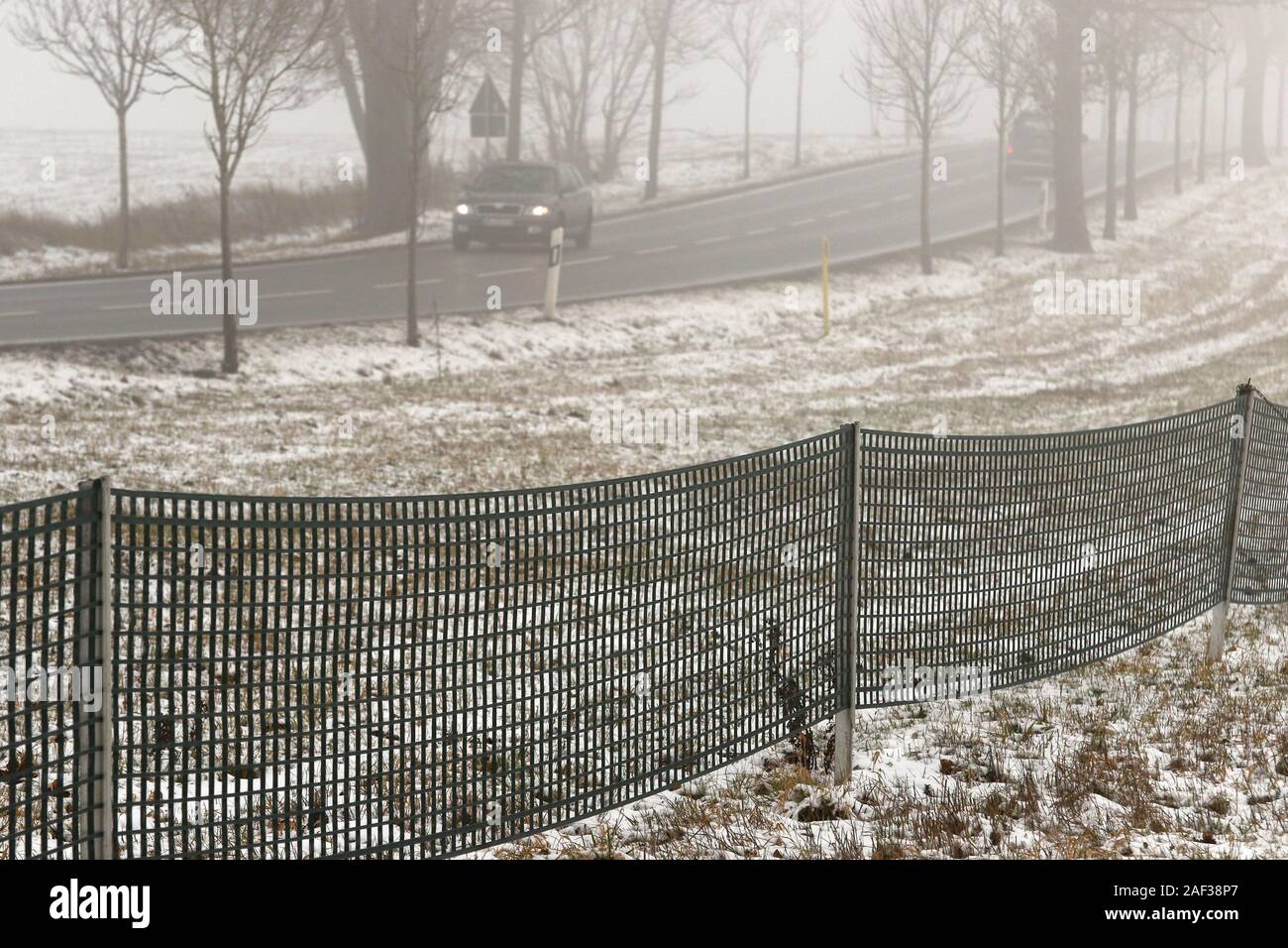 Elbingerode, Deutschland. 12 Dez, 2019. Eine dünne Schicht Schnee bedeckt die Oberharz wie hier bei Elbingerode. Die weiße Pracht wird auch über das Wochenende in den Höhenlagen des Harzes erhalten werden. Credit: Matthias Bein/dpa-Zentralbild/ZB/dpa/Alamy leben Nachrichten Stockfoto