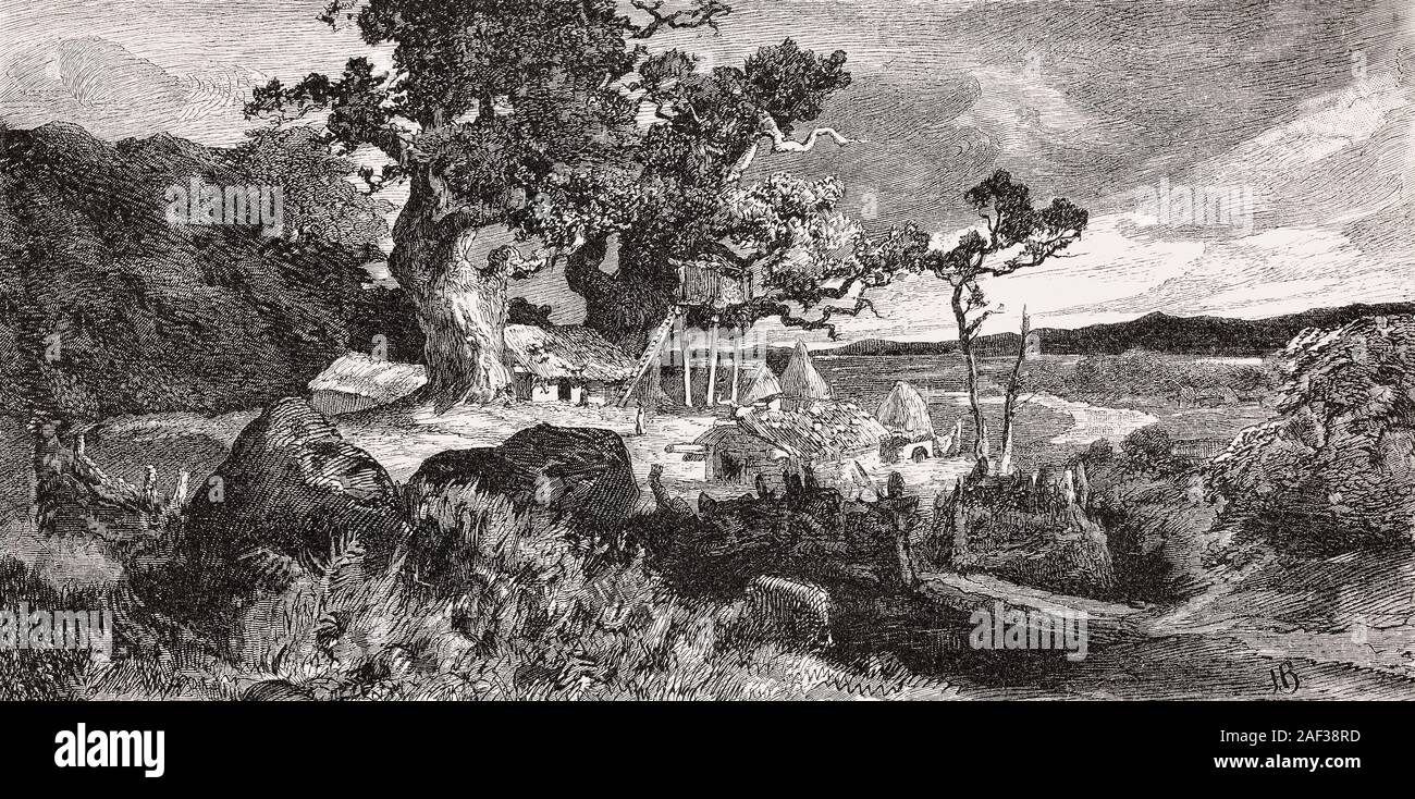 Alten Bauernhof von Germanischen Völker Stockfoto