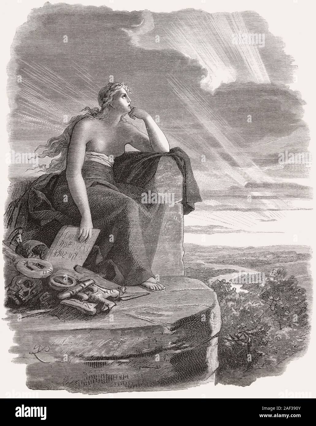 Veleda, Priesterin und Prophet des germanischen Stammes der Bructeri Stockfoto