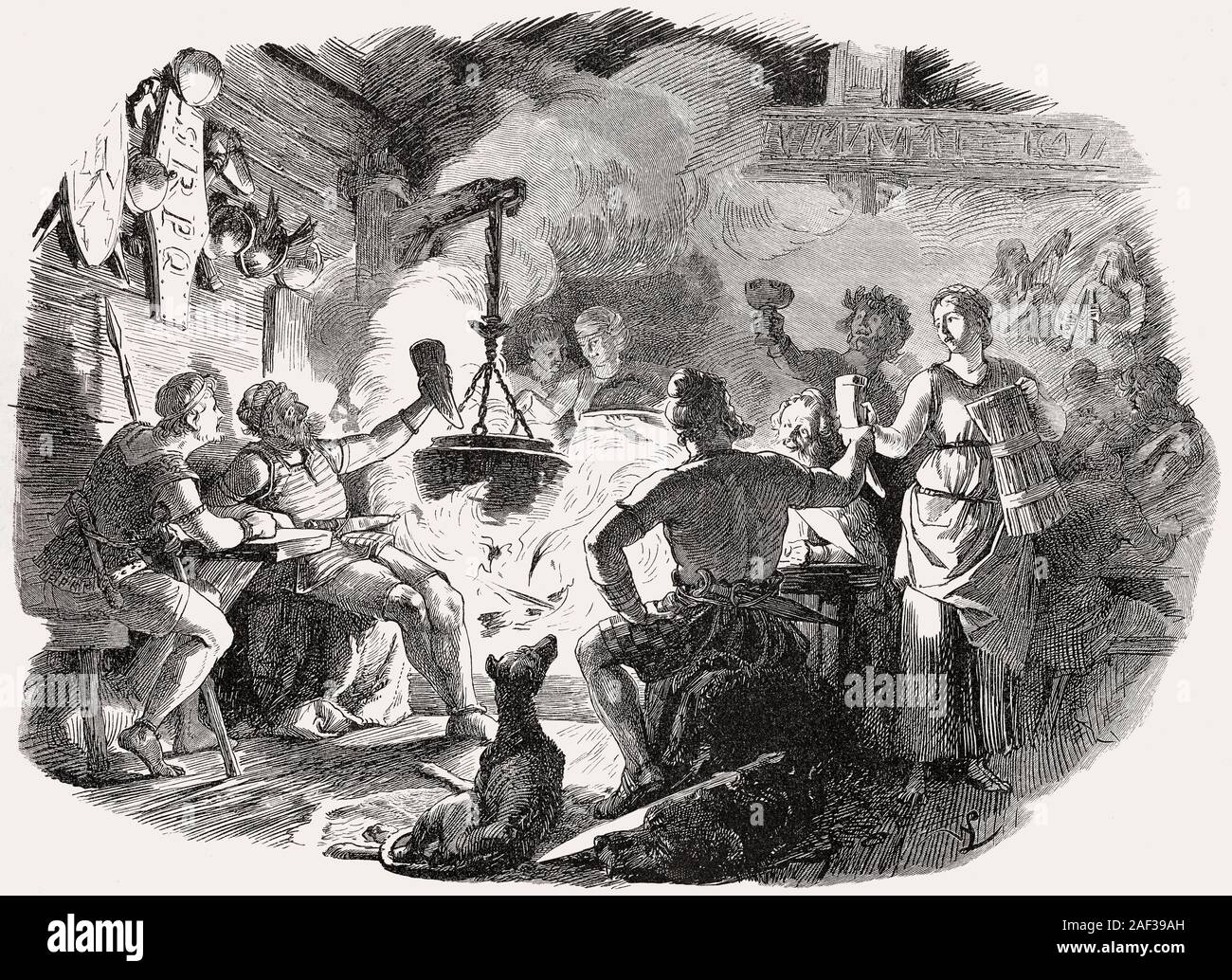 Alten germanischen und Veranstaltungsräume, 1. Jahrhundert Stockfoto