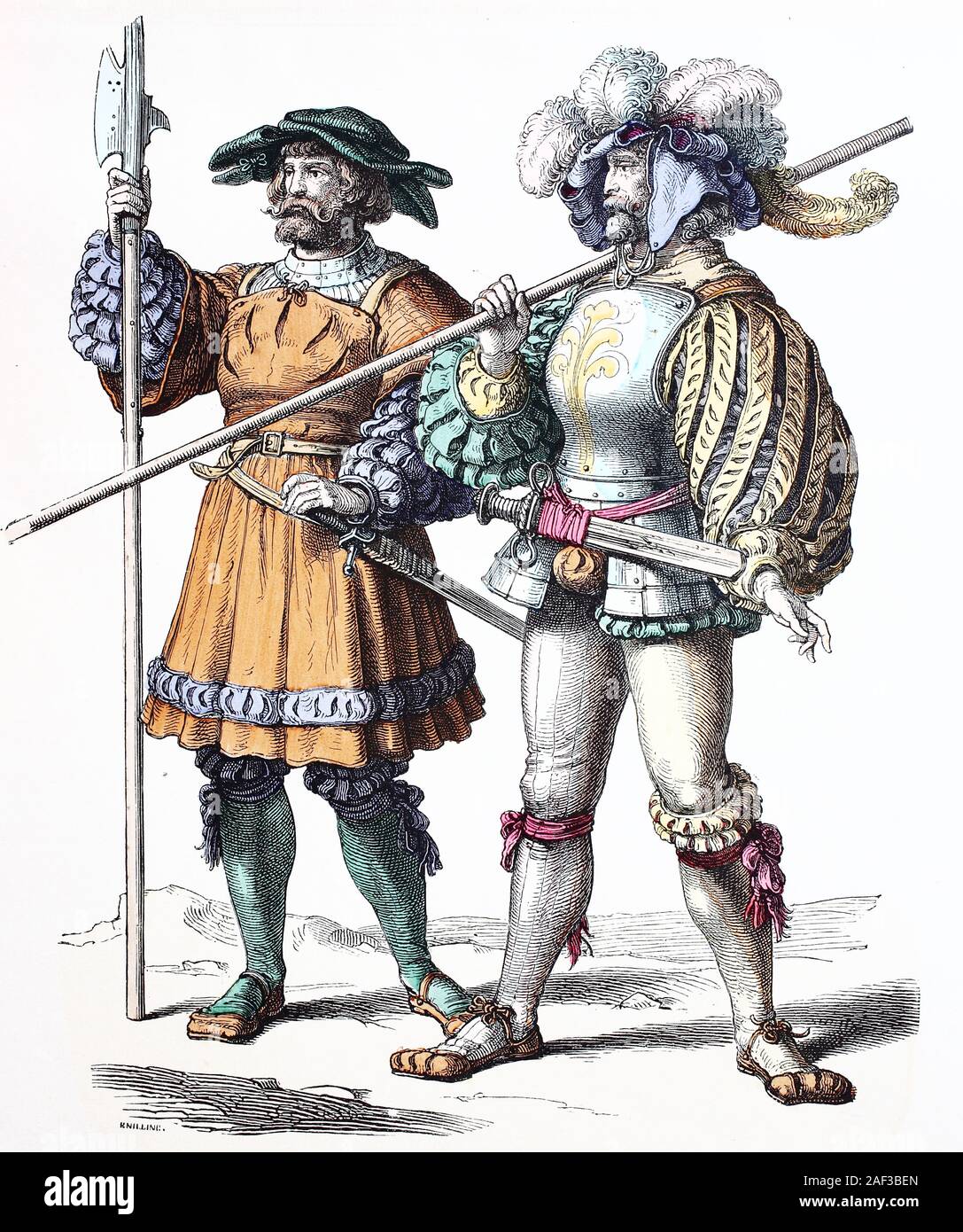 Nationale Kostüm, Kleidung, Geschichte der Kostüme, die deutschen Landsknechte, ca. 1500-1535, Volkstracht, Kleidung, der Kostüme, deutsche Landsknechte, ca 1500-1535 Stockfoto