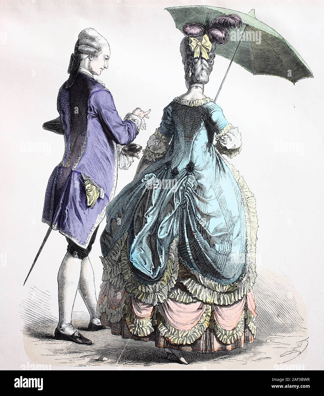 Nationale Kostüm, Kleidung, Geschichte der Kostüme, Tracht über ca. 1780, Volkstracht, Kleidung, der Kostüme, Tracht um ca 1780 Stockfoto