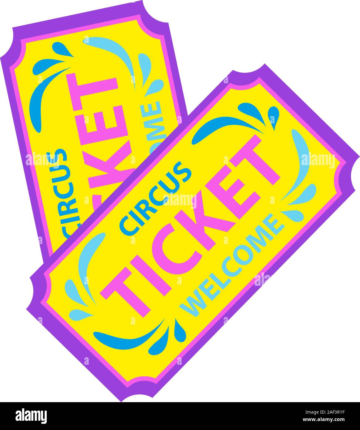 Eintrittskarten für den Zirkus Symbol flat, auf weißem Hintergrund. Vector Illustration Stock Vektor