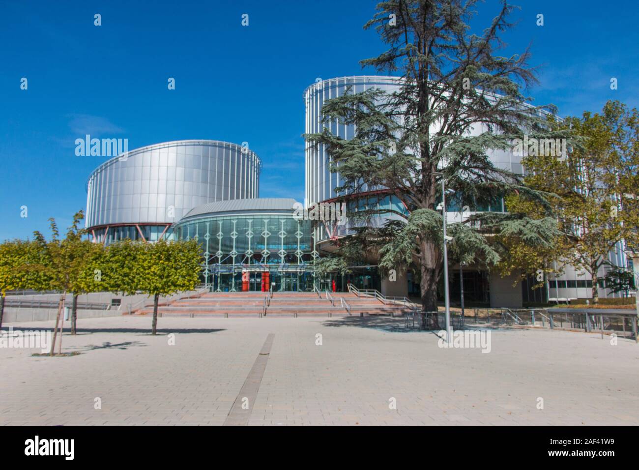 Gebäude des Europäischen Gerichtshofes für Menschenrechte, Straßburg, Frankreich Stockfoto