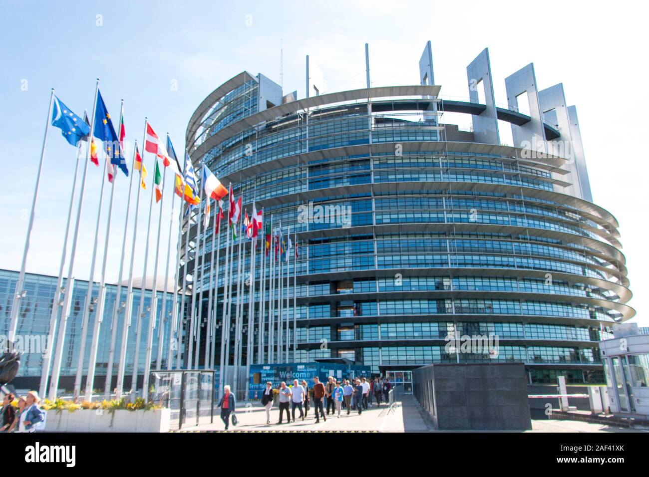 Louise Weiss Gebäude in Straßburg Frankreich. Sitz des Europäischen Parlaments Stockfoto