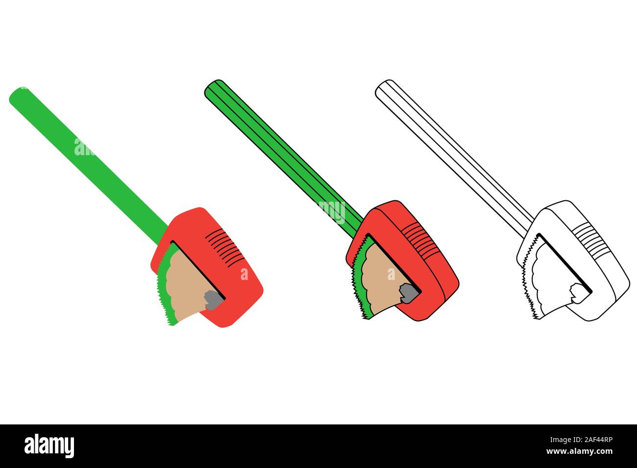 Spitzer Bleistift gesetzt. Isolierte Lager Vector Illustration Stock Vektor