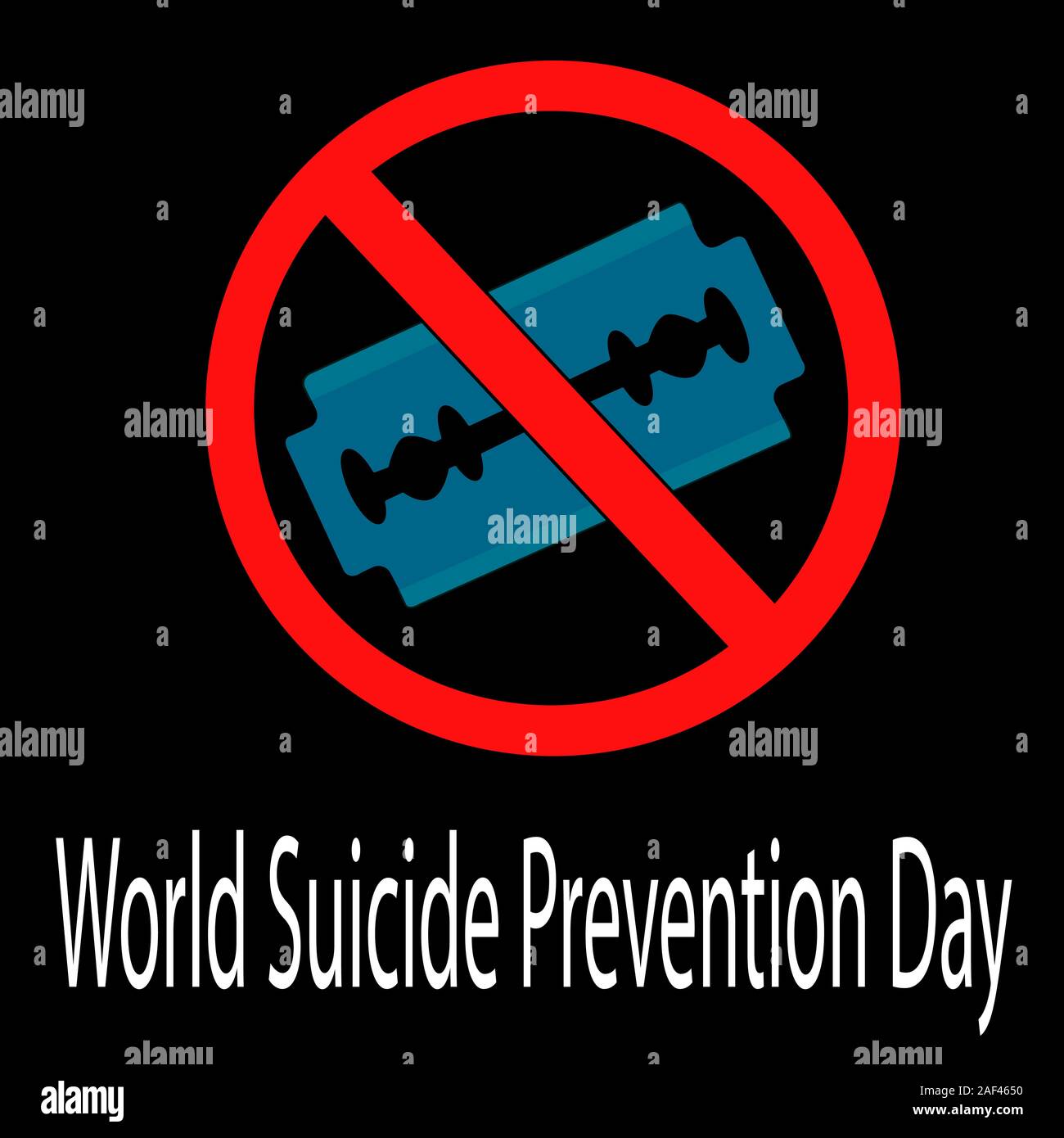 World Suicide Prevention Day. Feiern im September 10, 2019. Rasiermesser. Design für Poster, Grußkarten, Banner. Vector Illustration Stock Vektor