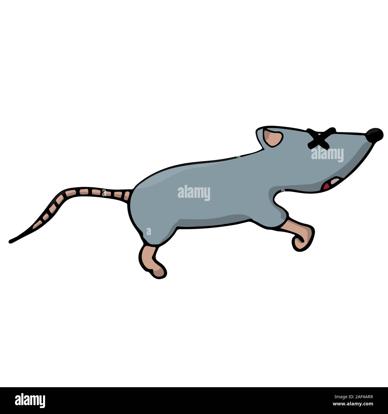 Kleine tote Maus. nagerbekämpfung. Isolierte cartoon Vektor illustration Stock Vektor