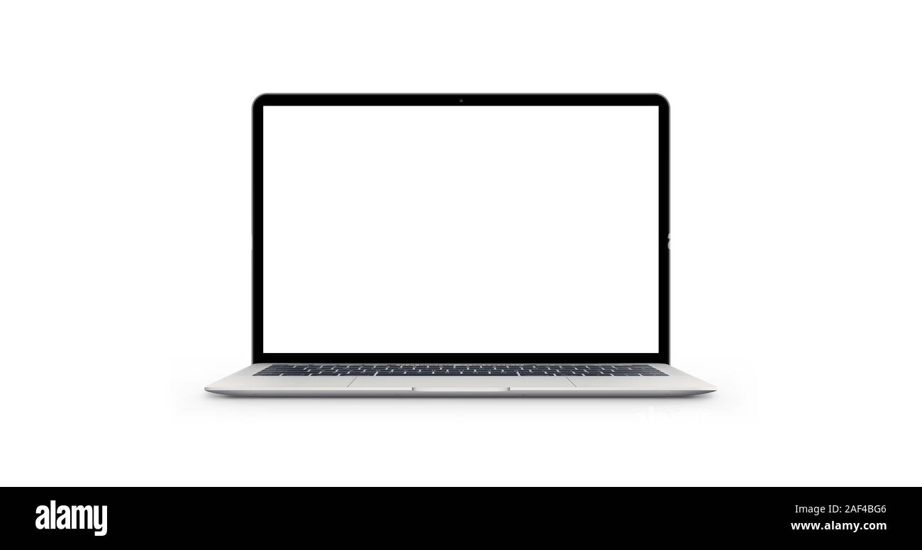 Modernen Laptop isoliert. Isolierte creen für Mockup, App oder Web site Design Präsentation Stockfoto